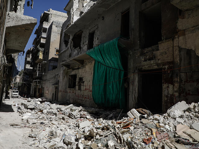 Zerstörte Gebäude in Idlib