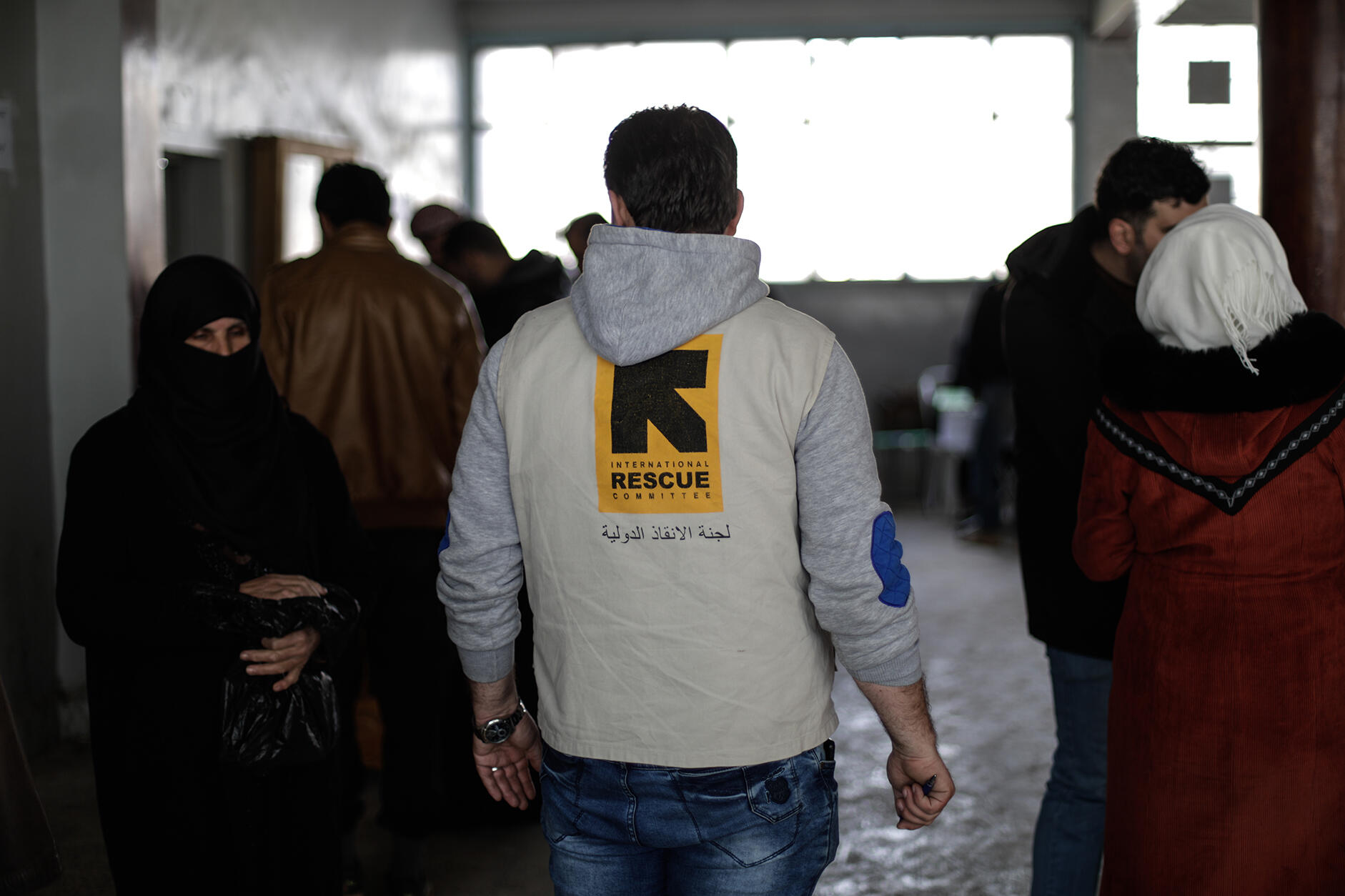 IRC Mitarbeiter in Aufnahmezentrum Idlib