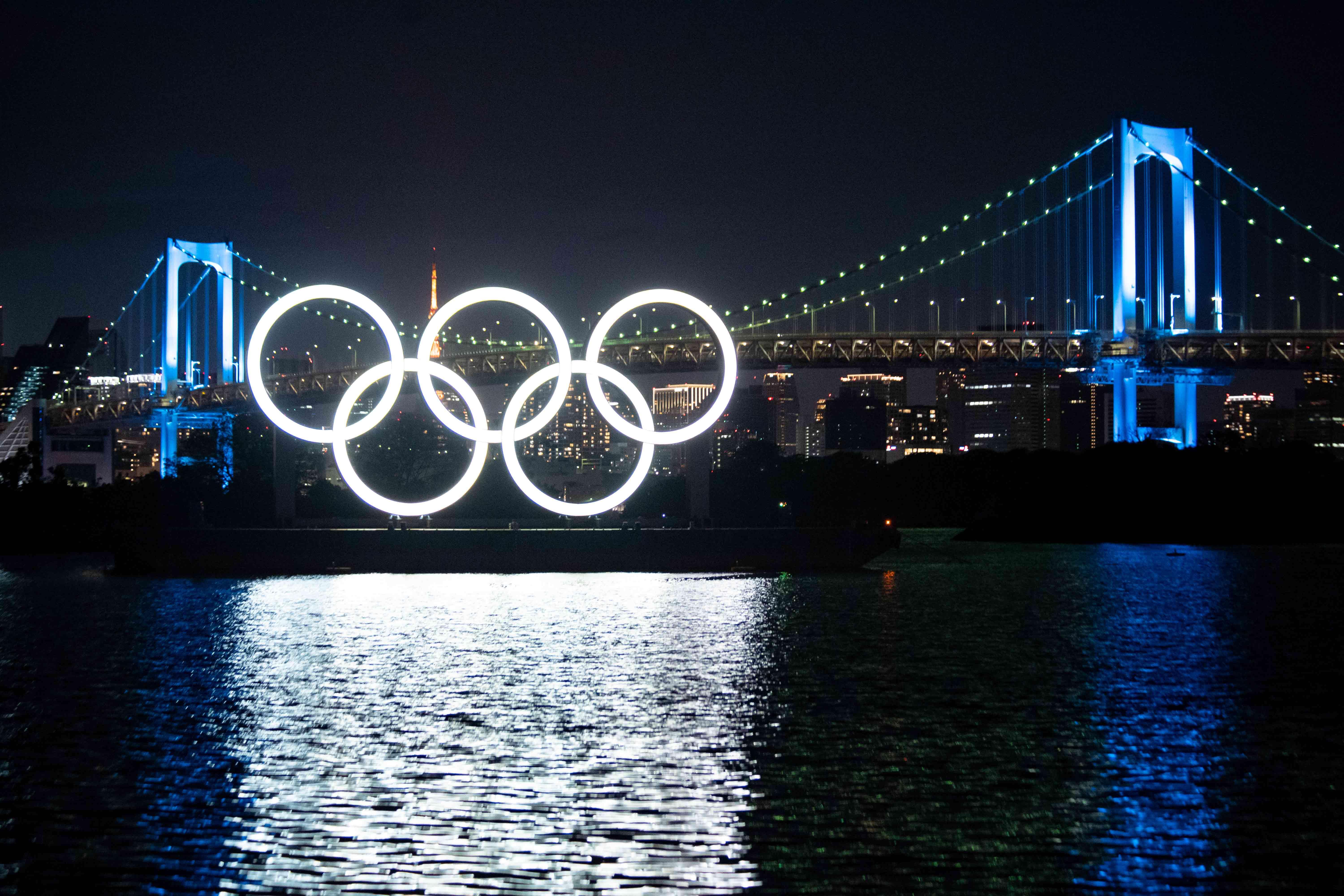 Olympic rings in Tokyo.