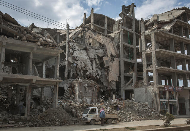 Zerstörte Gebäude in Syrien 