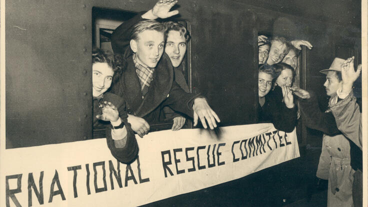 1956 ungarischen Flüchtlinge in einem Zug