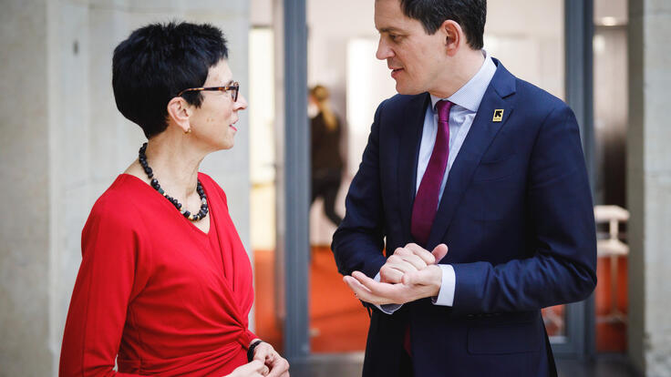 Ursula Müller und David Miliband